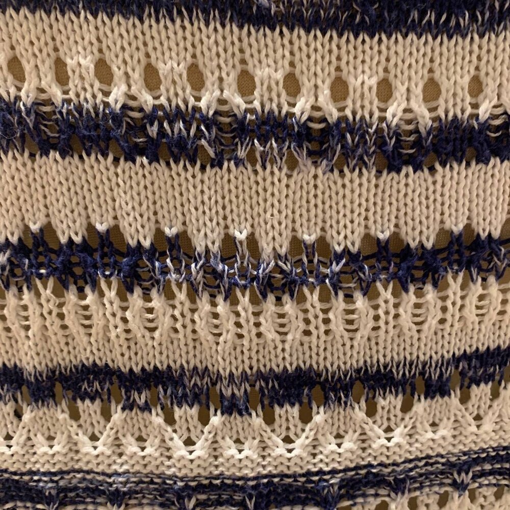 CAbi Navy & White Striped Knit Oversized Sweater - Size M (fits L) - Picture 3 of 10